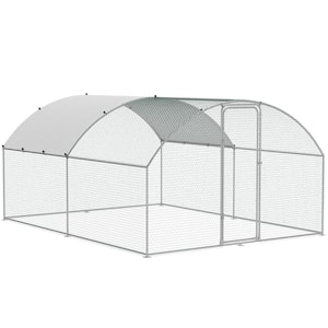 Poultry Fencing Large Metal Chicken Coop 9.8 ft. x 12.9 ft. x 6.5 ft. Walk in Chicken Run for Yard with Waterproof Cover