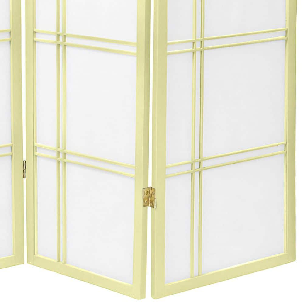 Ivory Shoji Rice Paper 3-Panel Folding Room Divider