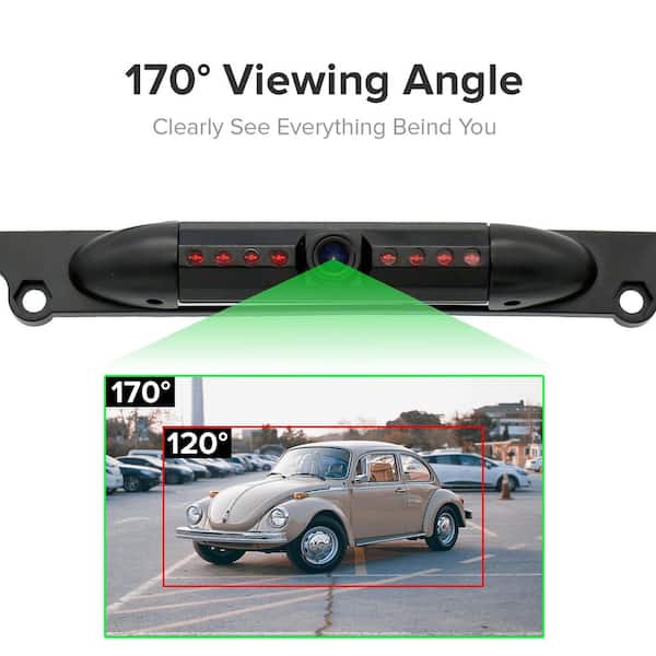 CCD Wide Angle 150° Rear View Backup Camera With Infrared LEDs - License Plate Mount