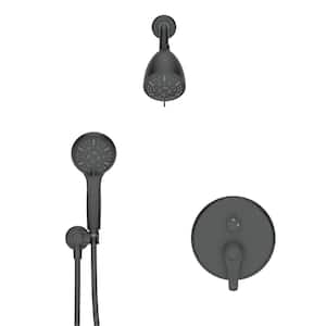 1-Handle 9-Spray Shower Faucet 2 GPM with Adjustable Flow Rate in Matte Black(Valve Included)