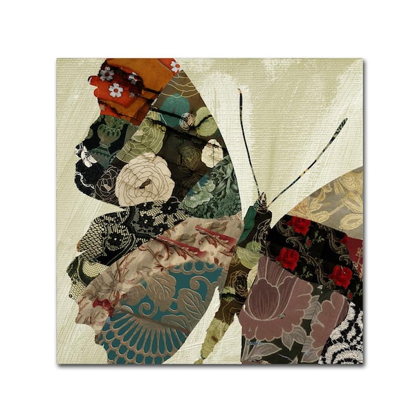 Trademark Fine Art 18 in. x 18 in. "Butterfly Brocade III" by Color Bakery Printed Canvas Wall Art