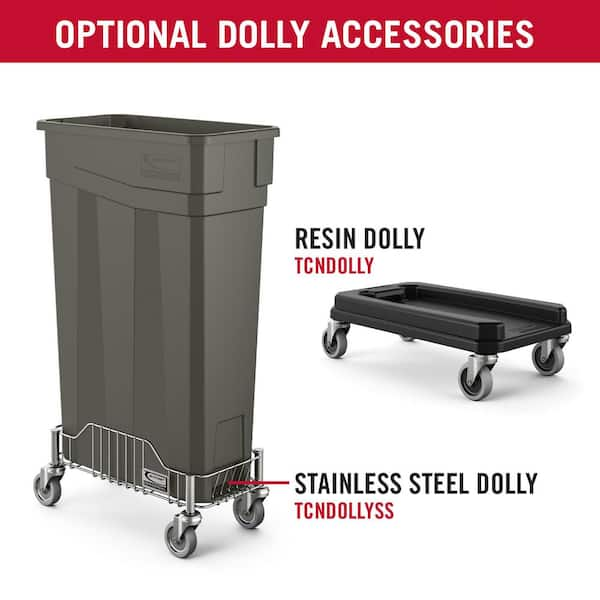 23 Gal. Skinny Plastic Slim Trash Can with Handles TCNH2030