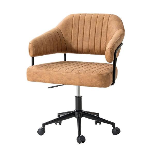 JAYDEN CREATION Hope Polyester Modern Office Chair in Camel with