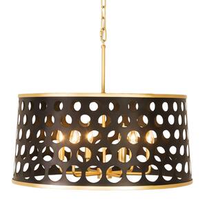 Bailey 6-Light Gold Shaded Pendant Light with Steel Shade