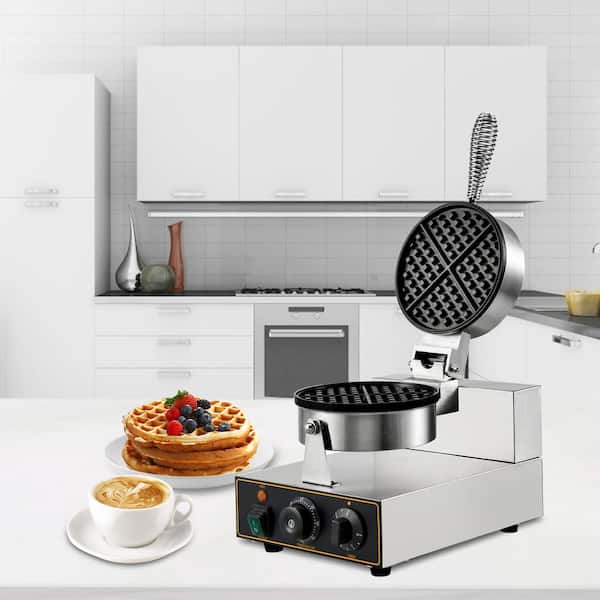 Commercial Single Round Head waffle maker Stainless Steel