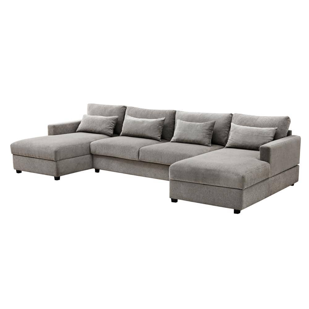 Harper Bright Designs 128 3 In W Modern Large U Shape Polyester   Gray Harper Bright Designs Sectional Sofas Wyt133aae 64 1000 