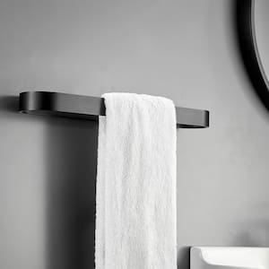 Square 15.7 in. Wall Mounted Towel Bar in Matte Black
