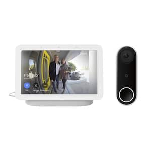 Nest Doorbell (Wired) - Smart Wi-Fi Video Doorbell Camera + Nest Hub 2nd Gen 7 in. Smart Home Display Chalk