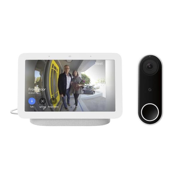 Google Nest Doorbell (Wired) - Smart Wi-Fi Video Doorbell Camera + Nest Hub 2nd Gen 7 in. Smart Home Display - The Home Depot