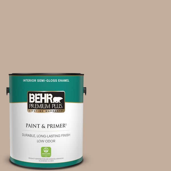 BEHR PREMIUM PLUS 1 gal. #PWL-87 Fall Mood Semi-Gloss Enamel Low Odor Interior Paint & Primer