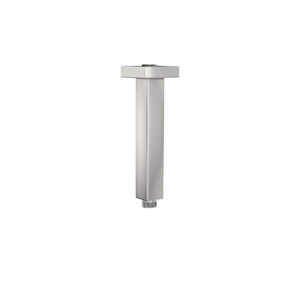 6 in. Ceiling Mount Rainfall Shower Arm with Flange in Brushed
