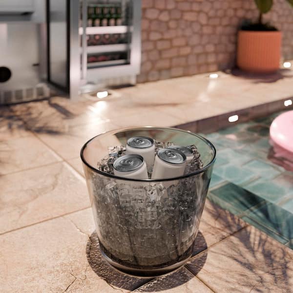 Touchstone 15 in. 75 lb. Full Size Ice Cubes Per Day Ice Maker with Drain Pump in Panel Ready Custom Door