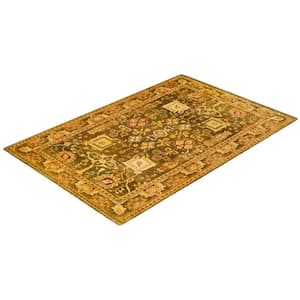 Gold 4 ft. 1 in. x 6 ft. 2 in. Ottoman One-of-a-Kind Hand-Knotted Area Rug