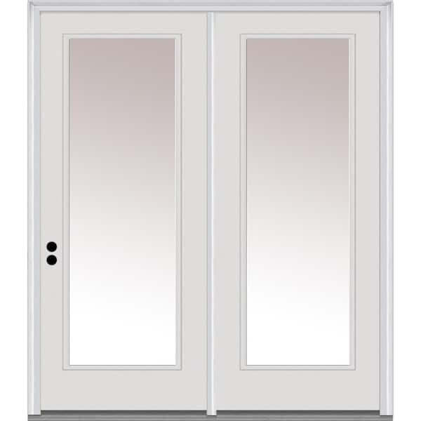 MMI Door TRUfit 71.5 in. x 79.5 in. Right-Hand Inswing Full Lite Dual Pane Clear Low-E Primed Steel Double Prehung Patio Door