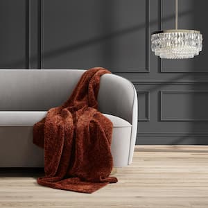 Barcelona Rust Polyester Throw