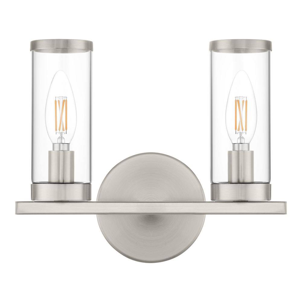 Hampton Bay Loveland 10.5 in. 2Light Brushed Nickel Bathroom Vanity