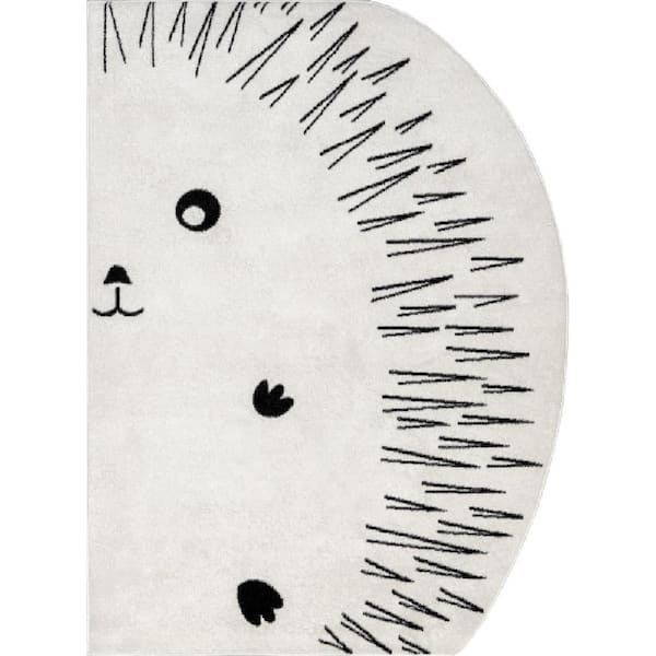 Amelie Hedgehog Kids Area Rug Off-White 8 ft. x 10 ft. Area Rug