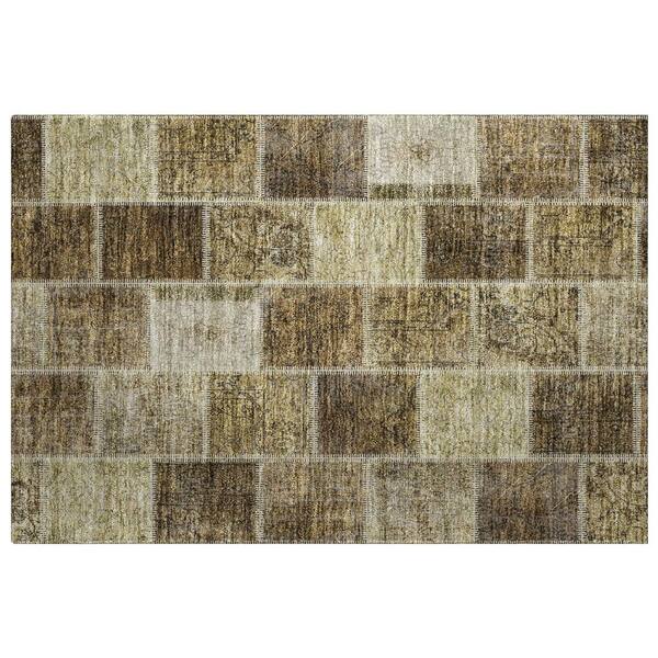 Dream Shag Premium Machine Washable Abstract ADS772 Brown 3 ft. x 4 ft. Area Rug