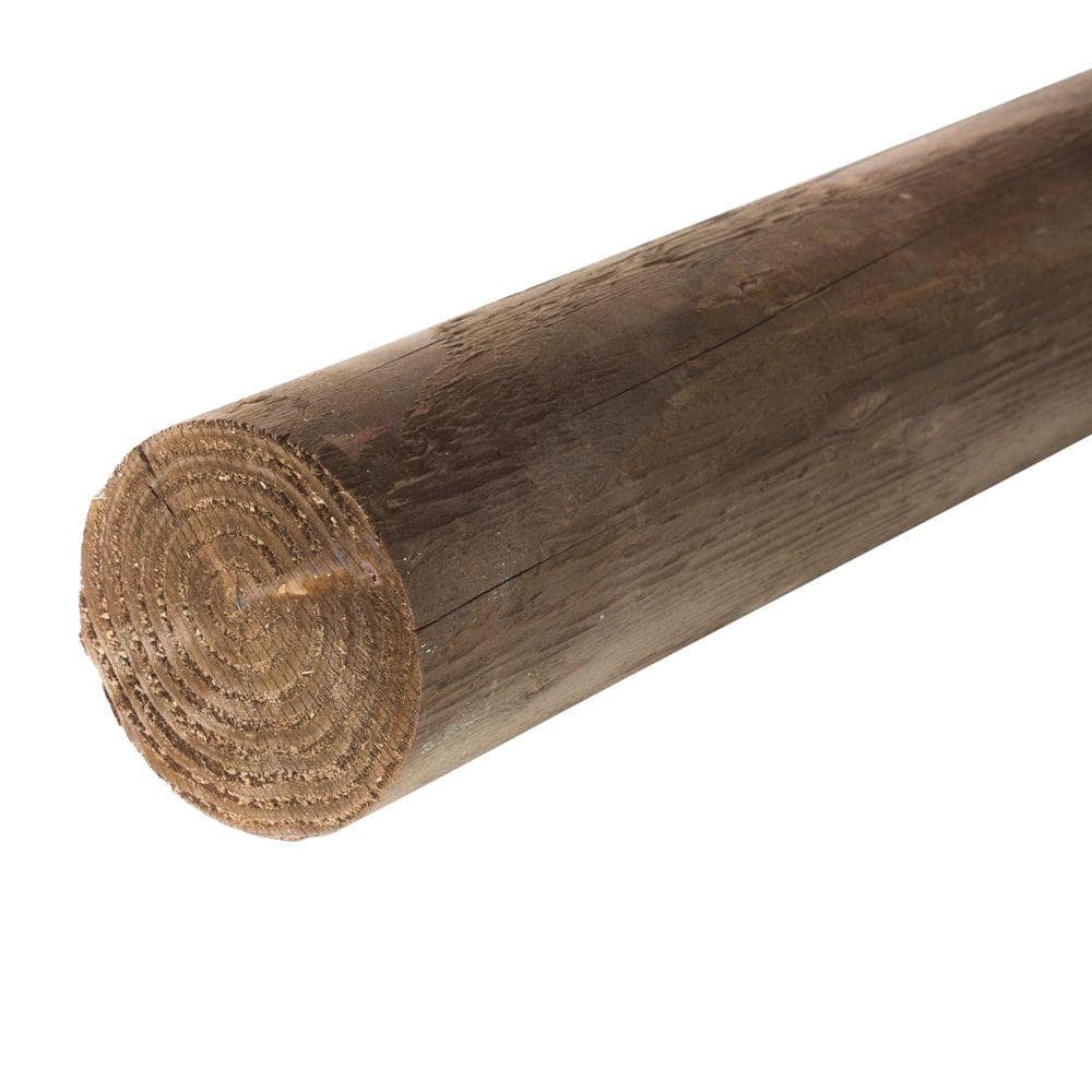 6 In X 6 In X 8 Ft Pressure Treated Round Post Pole 938029 The