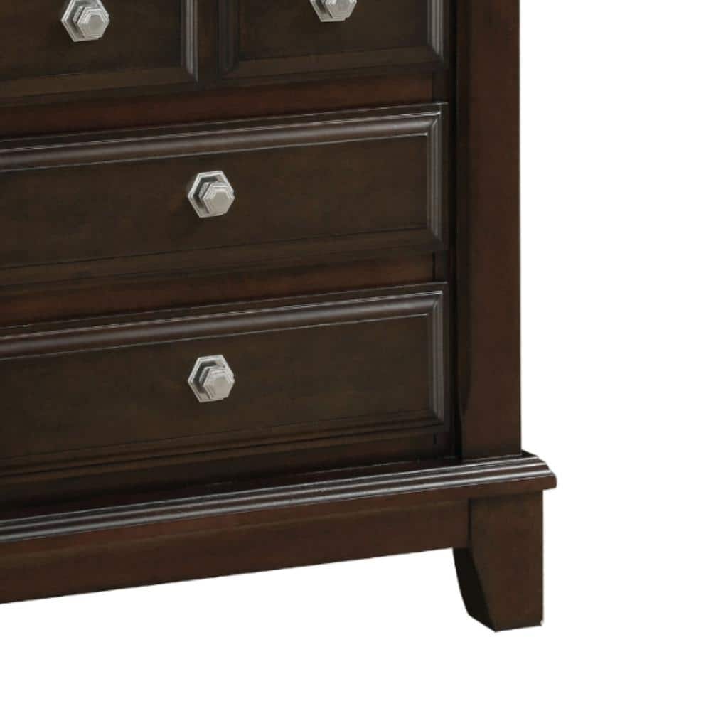 Litchville Brown Cherry 4-Drawer Transitional Nightstand