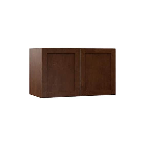 Hampton Bay Designer Series Soleste Assembled 30x18x15 in. Deep Wall Bridge Kitchen Cabinet in Spice