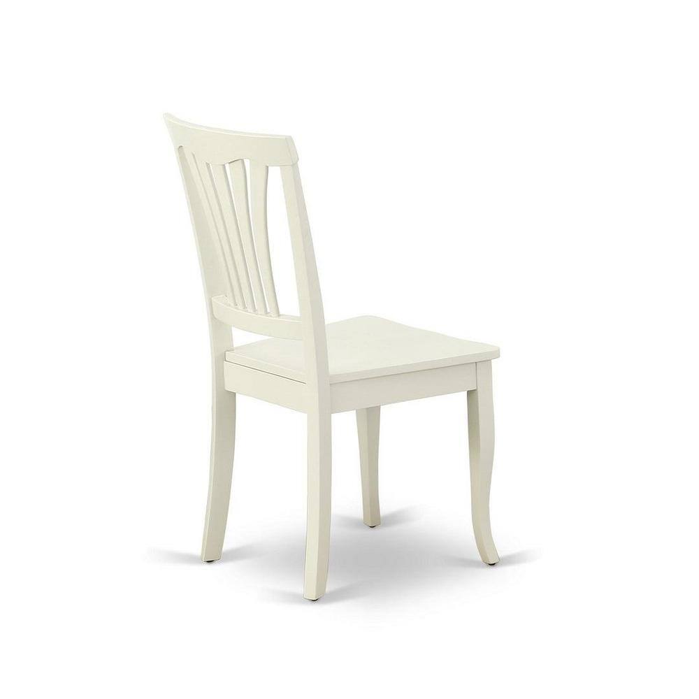 Linen White Round Wood Dining Set with 4 Chairs