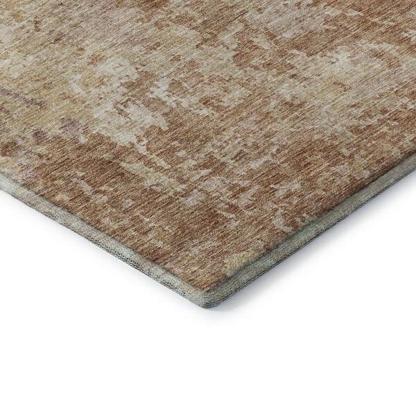 Mayfield Premium Machine Washable Abstract AMF1162 Copper 2 ft. 3 in. x 7 ft. 6 in. Runner Rug