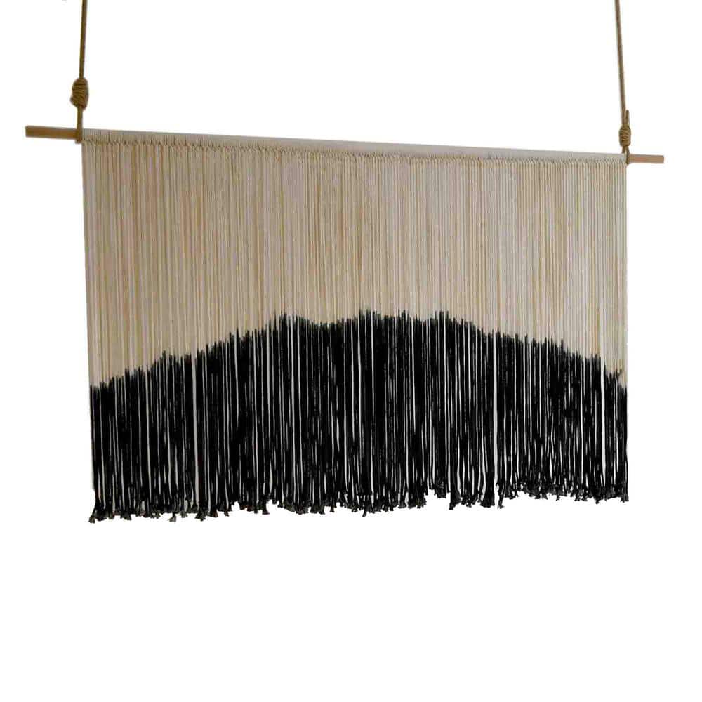 Black 57 in. x 35 in. Cotton Tie-Dye Tapestry
