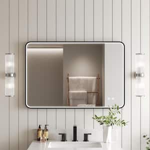 Keonjinn Black Framed Mirror For Bathroom 48 X 30 Inch Large Rectangular Matte Black Vanity Mirror Modern Wall Mounted Home Decor - View #12