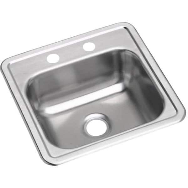 Elkay Dayton 15in. Drop-in 1 Bowl  Satin Stainless Steel Sink Only and No Accessories