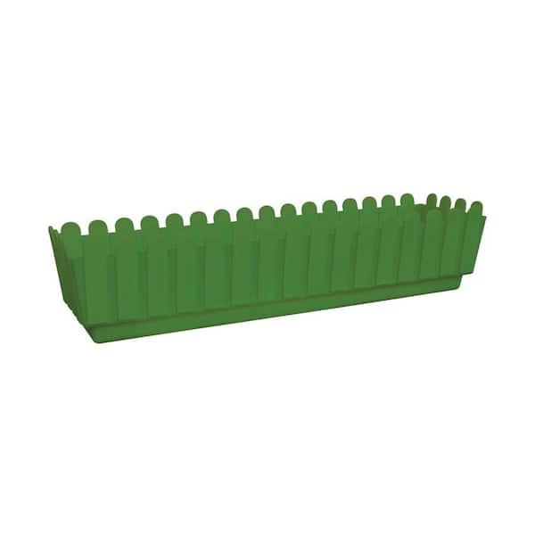 Fence 27 in. x 6 in. Forest Green Plastic Planter Quantity Box (137-Piece)