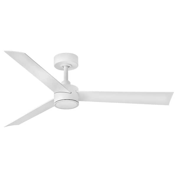 Speck 52.0 in. Indoor/Outdoor Integrated LED Matte White Ceiling Fan with Remote Control