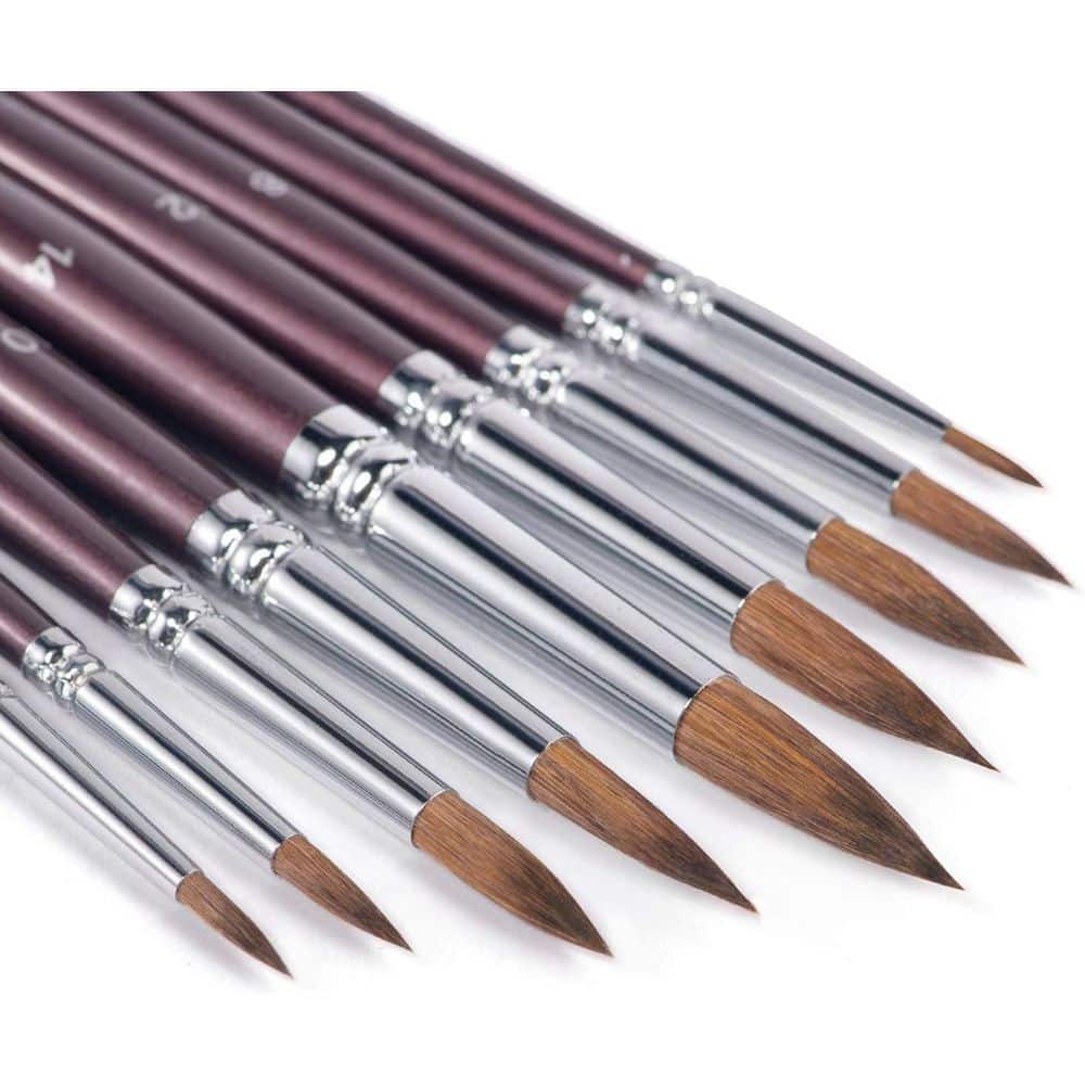 9-pcs Watercolor Brushes Set for Professional Detail to Mop Painting with Short Handles for Acrylic Gouache Ink price history on PriceWatchPro