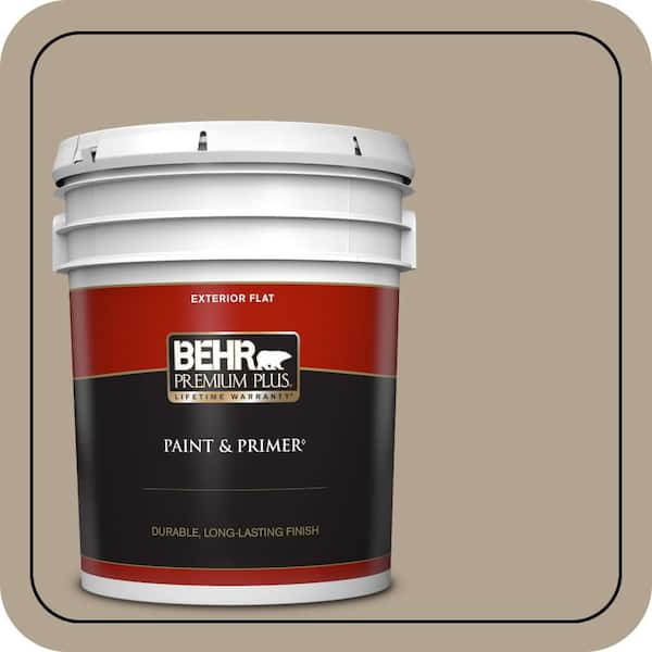 BEHR PREMIUM PLUS 5 gal. #T11-7 Fretwire Flat Exterior Paint & Primer