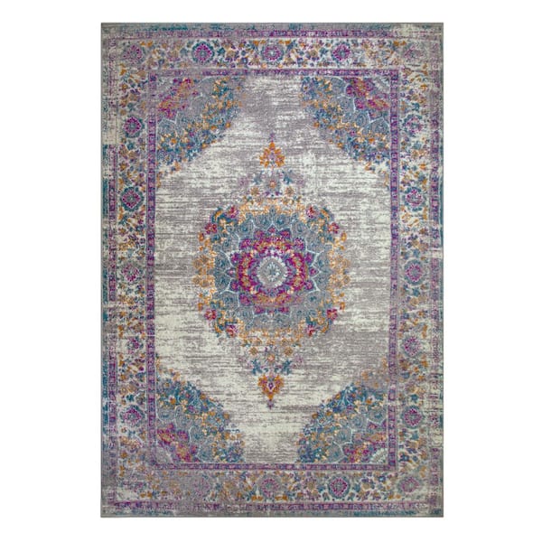 Oryn Vintage Multicolor 4 ft. x 6 ft. Medallion Polypropylene Area Rug