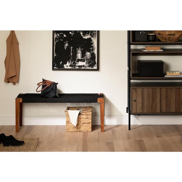 South Shore Balka Black and Natural 47.25 in. Bench