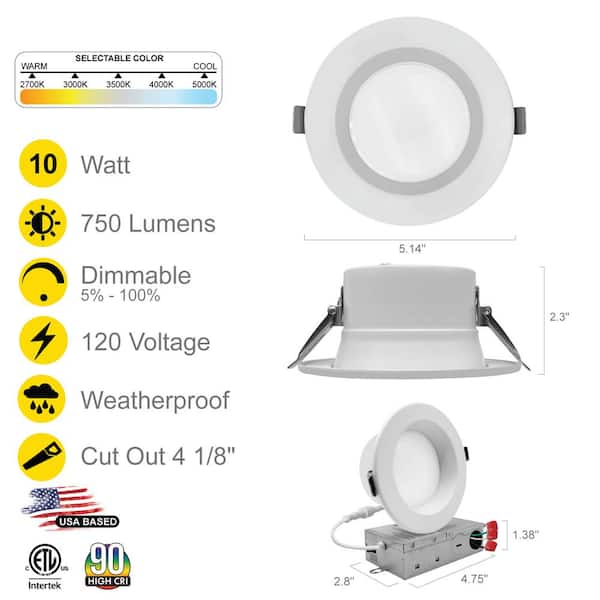 NuWatt 6 in. LED Downlight with J Box 15-Watt NW-DL6JBX-15W-6P
