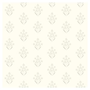 Kova Floral Crest White Pre-Pasted Non-Woven Wallpaper