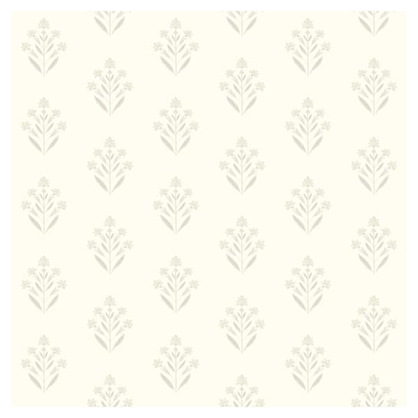 Chesapeake Kova Floral Crest White Pre-Pasted Non-Woven Wallpaper
