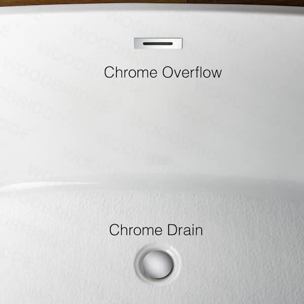 48 in. Acrylic Flatbottom Bathtub in White with Polished Chrome Drain and Overflow