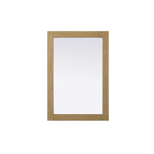 Linen Oak 22 in. W x 32 in. H Transitional Rectangle Mirror