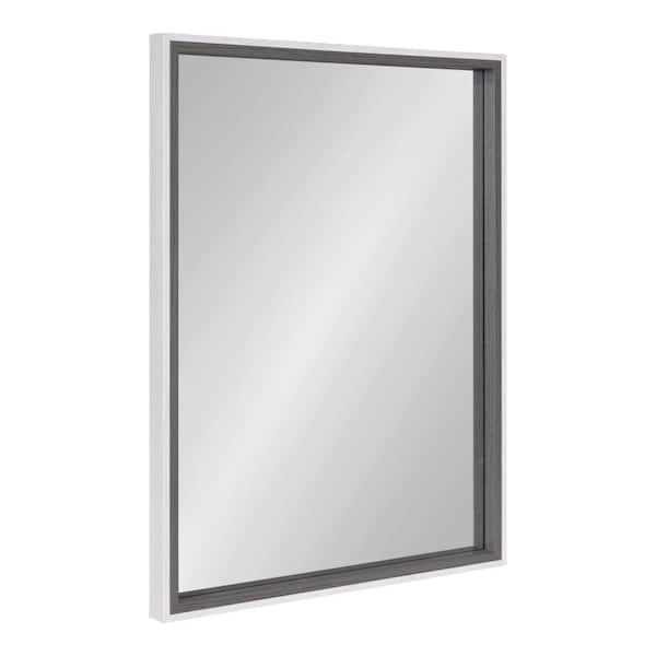 Kate and Laurel Gibson 24.00 in. H x 19.00 in. W Rectangle MDF Framed Gray Mirror