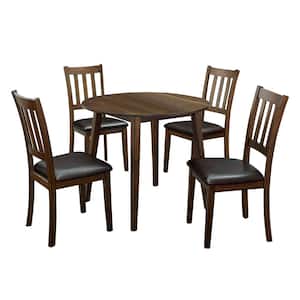 Hedgecrow 5-Piece Walnut and Dark Brown Dining Table Set