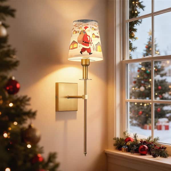 YANSUN 6 in. 1-Light Gold Wall Sconces with Bulbs, Rechargeable Wireless Wall Sconces Dimmable with Remote for Bedroom (2-Pack)