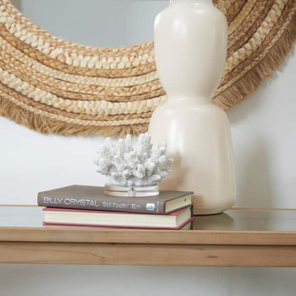 Reef White Coral Sculptures on Glass Stand (Set of 3)