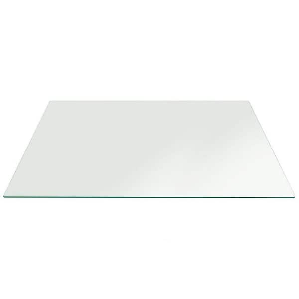 Fab Glass and Mirror 20 in. x 40 in. Clear Rectangle Glass Table Top, 1/2 in. Thick Flat Edge Polished Tempered Radius Corner