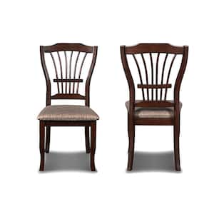 New Classic Furniture Bixby Espresso Wood Dining Chair with Fabric Cushion (Set of 2)