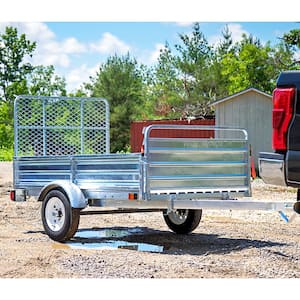 4.5 ft. x 7.5 ft. Single Axle Galvanized Utility Trailer Kit with Drive-Up Gate