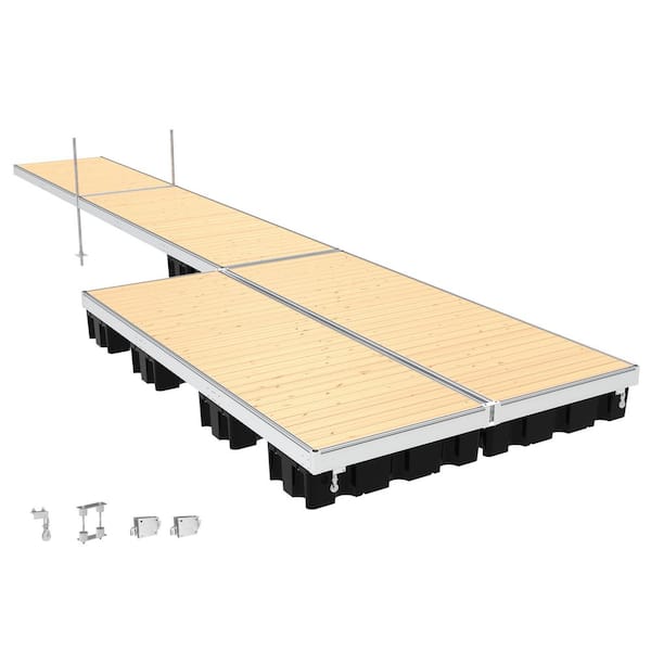 QPF-495 5 ft. x 40 ft. Floating Aluminum 'P' Dock Kit with Kiln-dried Cedar Decking