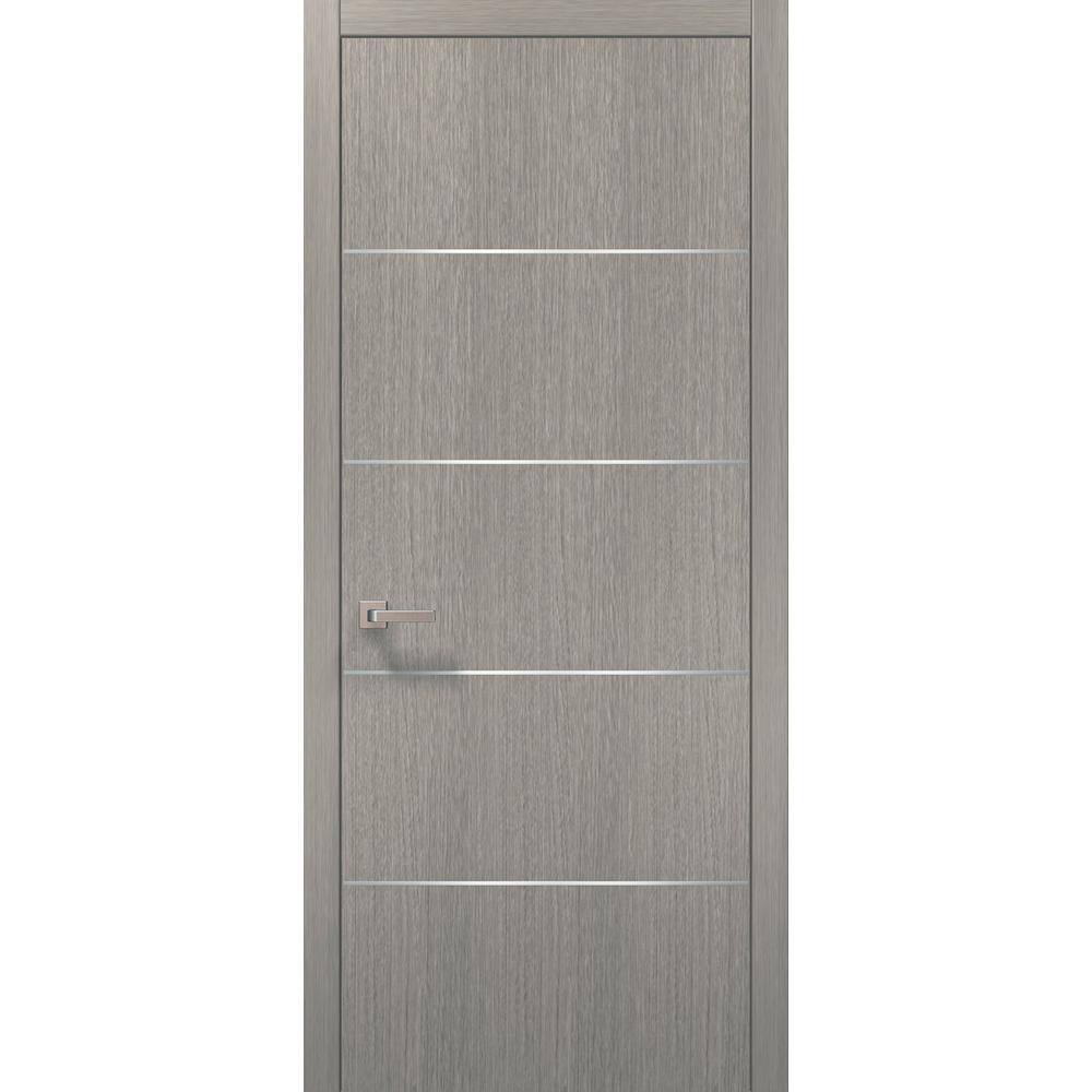24 in. x 80 in. 1 Panel Grey Oak Finished Solid Wood with Honeycomb Sliding Door with Hardware price history on PriceWatchPro